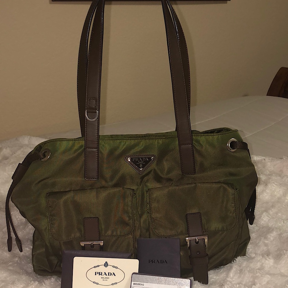 Authentic Prada Green Nylon Bag
